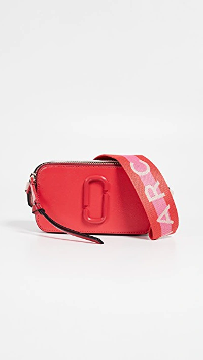 Marc Jacobs Snapshot Dual-tone Leather Crossbody Camera Bag In Poppy Red Multi
