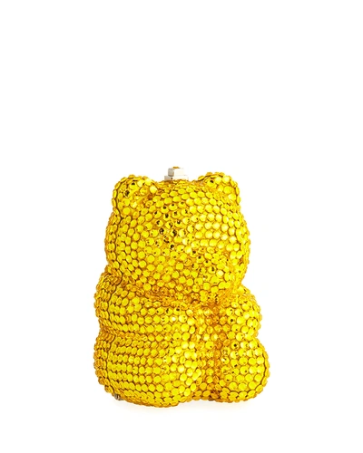 Judith Leiber Gummy Teddy Bear Pillbox In Yellow