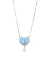 NAYLA ARIDA 18K Yellow Gold & White Diamonds Heart Pendant Necklace