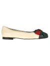 Gucci Jane Leather Ballet Flat With Bow In White