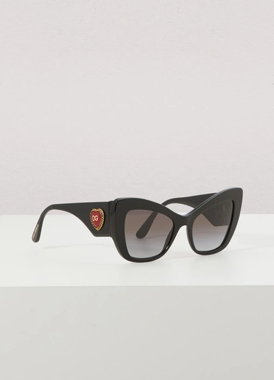 Dolce & Gabbana Black Cat-eye Sunglasses In Noir