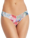 HANKY PANKY LOW-RISE PRINTED LACE THONG,6V1581