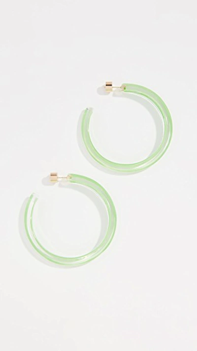 Alison Lou Medium Neon Green Loucite Jelly Hoops