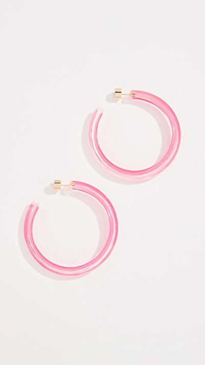 Alison Lou Women's 14k Goldplated & Lucite Medium Jelly Hoop Earrings In Pink