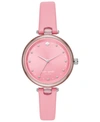 KATE SPADE KATE SPADE NEW YORK WOMEN'S HOLLAND PINK LEATHER STRAP WATCH 34MM