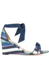 Alexandre Birman Striped Wedge Sandals In Blue