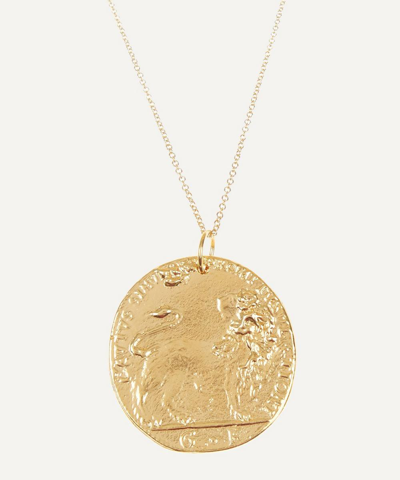 ALIGHIERI ALIGHIERI GOLD-PLATED IL LEONE MEDALLION NECKLACE,000615527