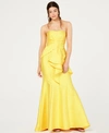 ADRIANNA PAPELL STRAPLESS JACQUARD GOWN