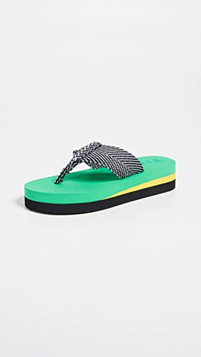 Proenza Schouler Platform Sole Flip-flops - 黑色 In 508/999 + Micro Green/yellow/black