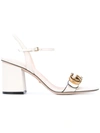 GUCCI GUCCI GG LOGO SANDALS - WHITE