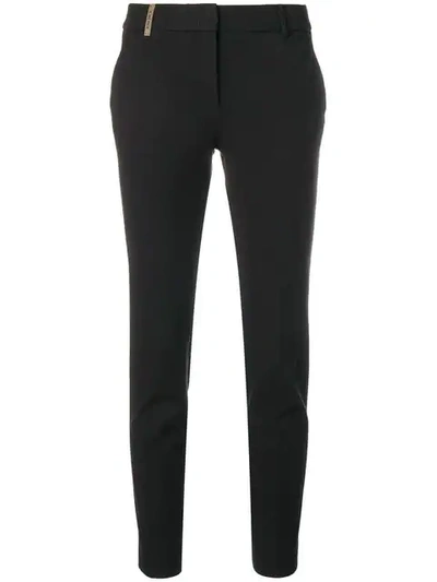 Peserico Cropped Straight Leg Trousers In Black  