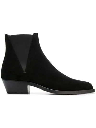 Saint Laurent Dakota Brushed-suede Chelsea Boots In Black