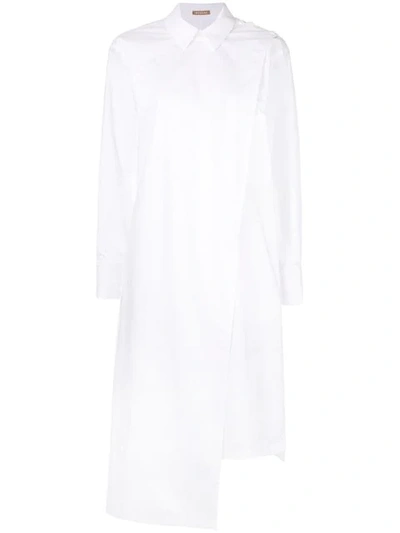 Nehera Asymmetric Wrap-front Dress In White