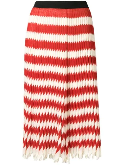 Calvin Klein 205w39nyc Striped Pleated Skirt - 红色 In Red