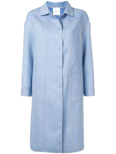 Agnona Single-breasted Fitted Coat - 蓝色 In Blue