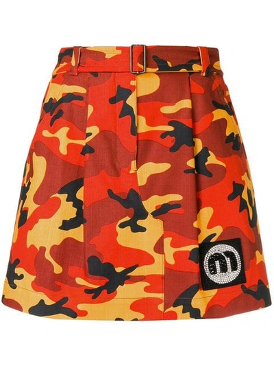 Miu Miu Camouflage Mini Skirt In F0049 Arancio