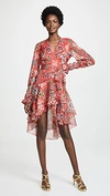 Alexis Sidony Floral-print Ruffled Crepe Dress In Red
