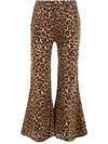 MES DEMOISELLES LEOPARD-PRINTED FLARED TROUSERS,10806815