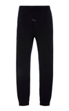 RALPH LAUREN SUEDE-TRIMMED STRIPED WOOL-BLEND TRACK PANTS,669464