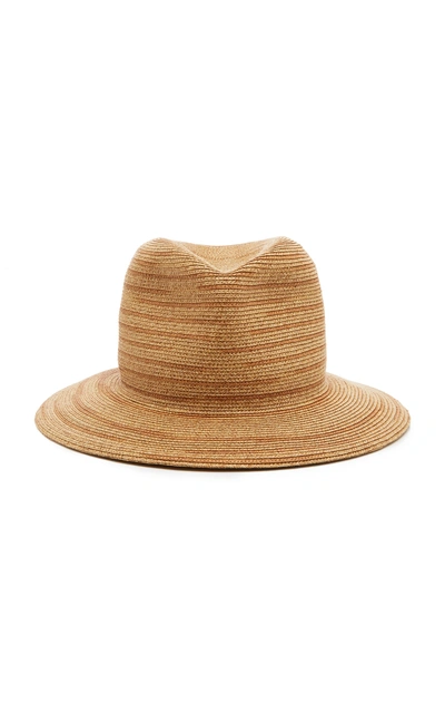 Albertus Swanepoel Lucca Braided-raffia Panama Hat In Brown
