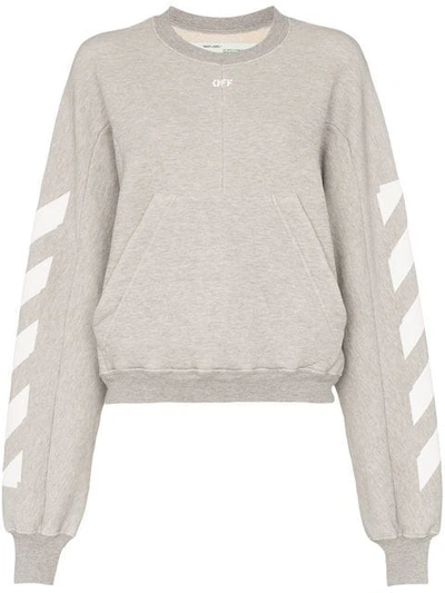Off-white Pullover Mit Kängurutasche In Grey