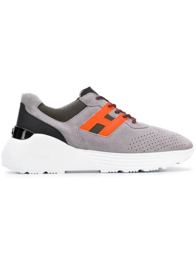 Hogan Men's Shoes Suede Trainers Sneakers Active One In Grey