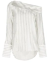 MONSE MONSE STRIPED LONGSLEEVED BLOUSE - 白色