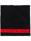 GIVENCHY LOGO STRIPE KNIT SCARF