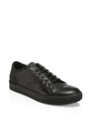 LANVIN Texture Leather Low-Top Sneakers
