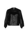 CELINE CELINE WOMAN JACKET BLACK SIZE 6 LAMBSKIN, COTTON, COWHIDE,41752531QK 4