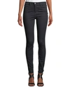 L Agence Margot High-rise Sateen Skinny Jeans In Noir