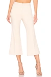 Tibi Jane Cropped Bootcut Trousers In Light Stone