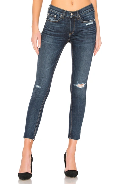 Rag & Bone Mid-rise Cropped Ankle Skinny Jeans With Holes In Franklin
