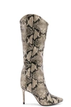 Schutz Maryana Snake-print Leather Knee Boots In Natural
