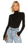 Commando Ballet Stretch-jersey Turtleneck Thong Bodysuit In Black