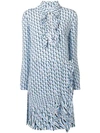PRADA PRADA PRINTED SHIFT DRESS - 蓝色