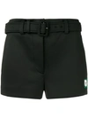 PRADA PRADA SHORT BELTED SHORTS - 黑色