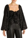 ATTICO Knot Front Sequin Statement Sleeve Top