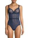 Stella Mccartney Betty Sheer Twinkling Bodysuit In Blue