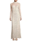 Parker Black Leandra Sequin Gown In Silver