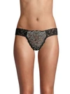 Hanky Panky Women's Regency Low Rise Diamond Thong In Black Marsh