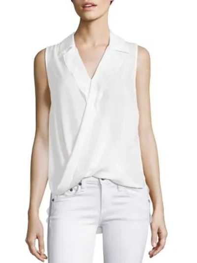 L Agence Freja Wrap-effect Silk-georgette Blouse In Ivory