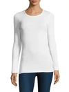 Splendid Crew Neck Long Sleeve Top In White