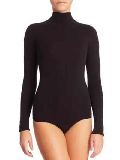 Commando Ballet Stretch-jersey Turtleneck Thong Bodysuit In Black