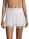 RAMY BROOK WOMEN'S STEVIE POMPOM TRIM MINI SKIRT,400096668369