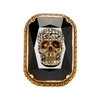 ALEXANDER MCQUEEN ALEXANDER MCQUEEN GOLD AND BLACK SKULL JEWELLED RING