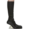 RICK OWENS RICK OWENS BLACK CANTILEVERED BOOTS