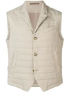 Eleventy Padded Fitted Gilet In Neutrals
