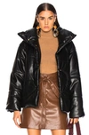 Nanushka Hide Quilted Padded Vegan Leather Jacket In Black
