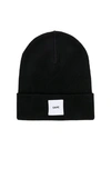 Oamc Black Fine-knit Wool Beanie In Black